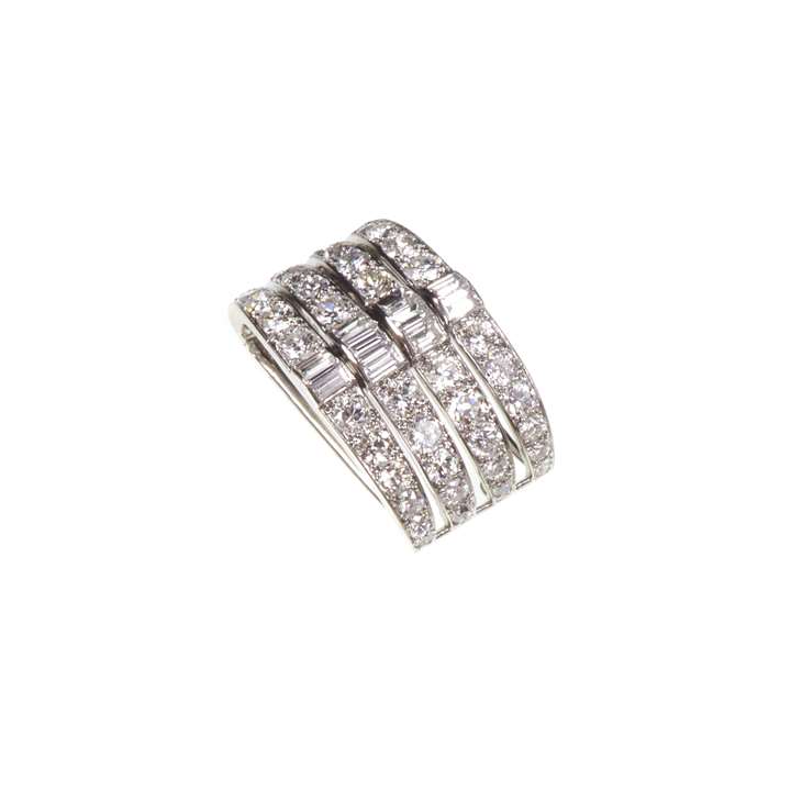 Art Deco diamond arch clip brooch by Cartier
